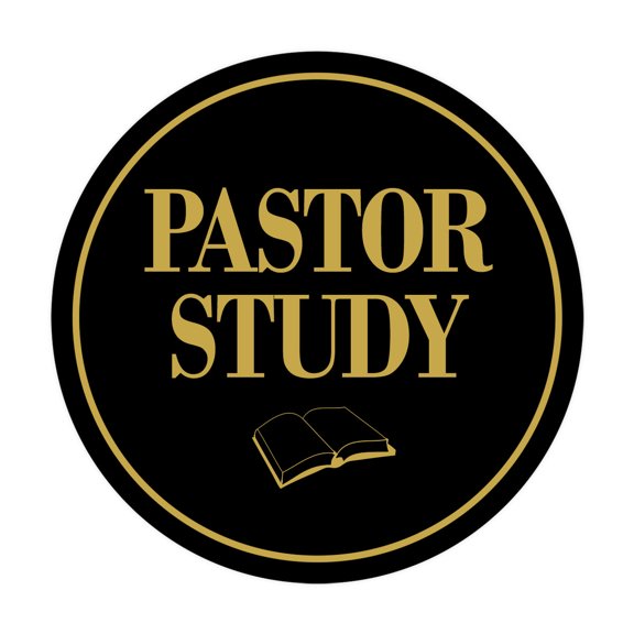 Signs ByLITA Circle Pastor Study Sign (Black Gold) - Large