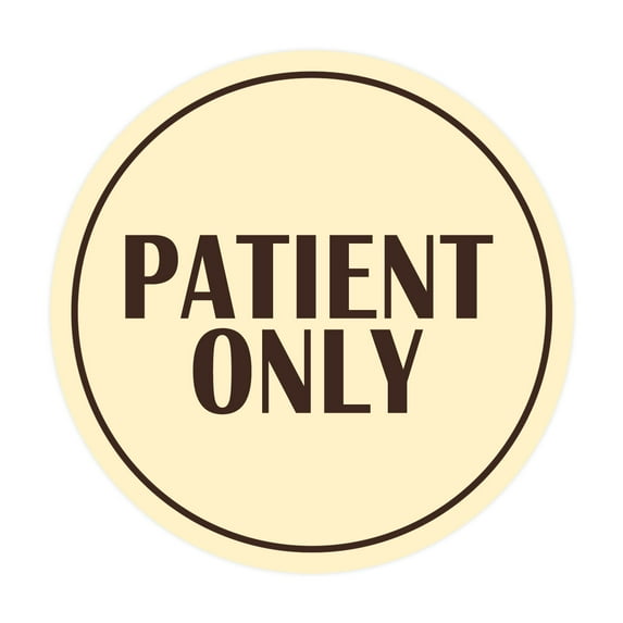 Signs ByLITA Circle Patient Only Sign (Ivory/Dark Brown) - Medium