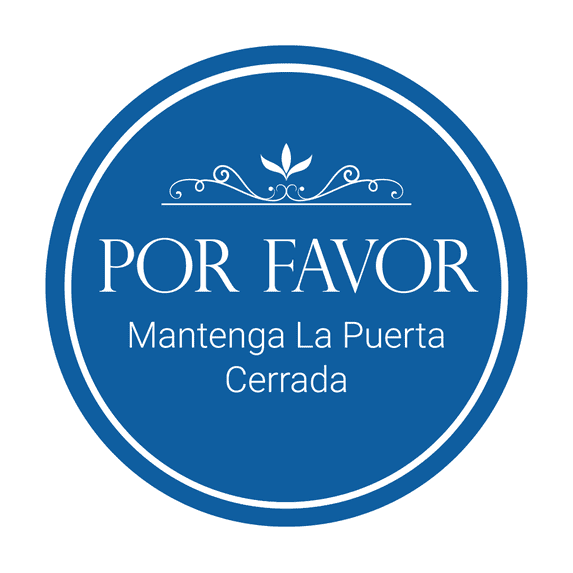Signs ByLITA Circle Por favor Mantenga La Puerta Cerrada Sign (Blue) - Large