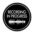 thumbnail image 1 of Signs ByLITA Circle Recording In Progress (music waves) Sign (Black) - Medium, 1 of 6