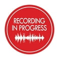 thumbnail image 1 of Signs ByLITA Circle Recording In Progress (sound wave) Sign (Red) - Large, 1 of 6