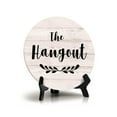 thumbnail image 1 of Signs ByLITA Circle The Hangout Wood Color, Entrance Decor Table Sign (5"x5'), 1 of 4