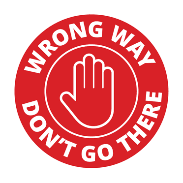 Signs ByLITA Circle Wrong Way, Don't go there Sign (Red) - Large
