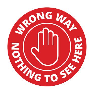 Signs ByLITA Circle Wrong Way, Nothing to see here Sign (Red) - Large