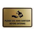 thumbnail image 1 of Signs ByLITA Classic Frame Please Use Hand Before Entering Sign (Brushed Gold) - Medium 5x7", 1 of 1