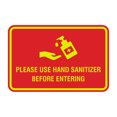 thumbnail image 1 of Signs ByLITA Classic Frame Please Use Hand San Before Entering Sign (Red/Yellow) - Large 6x8", 1 of 1