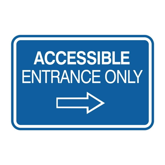 Signs ByLITA Classic Framed Accessible Entrance Only Sign (Blue) - Medium