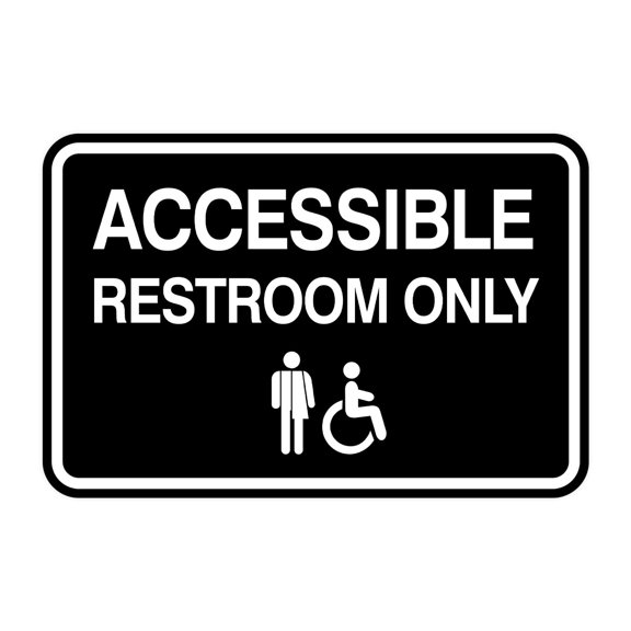 Signs ByLITA Classic Framed Accessible Restroom Sign (Black) - Small