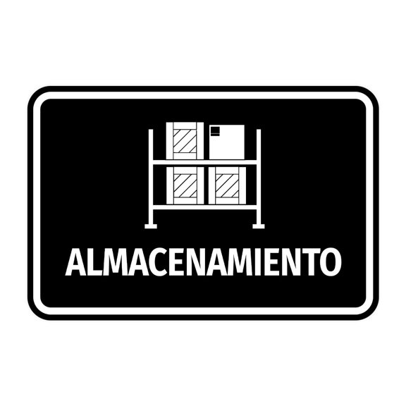 Signs ByLITA Classic Framed Almacenamiento vector Durable ABS Plastic | Laser Engraved | Easy Installation | Elegant Design Sign (Black) - Small
