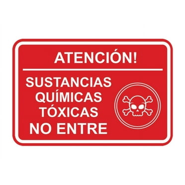 Signs ByLITA Classic Framed Atención Sustancias Químicas Tóxicas No entre Door or Wall Sign Easy Installation | Health And Safety | Building And Hospitality Sign (Red) - Large