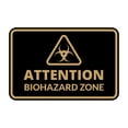 thumbnail image 1 of Signs ByLITA Classic Framed Attention: Biohazard Zone Door or Wall Sign Easy Installation | Health And Safety | Building And Warning Sign (Black /Gold) - Small, 1 of 8