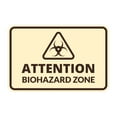 thumbnail image 1 of Signs ByLITA Classic Framed Attention: Biohazard Zone Door or Wall Sign Easy Installation | Health And Safety | Building And Warning Sign (Ivory/Dark Brown) - Small, 1 of 8