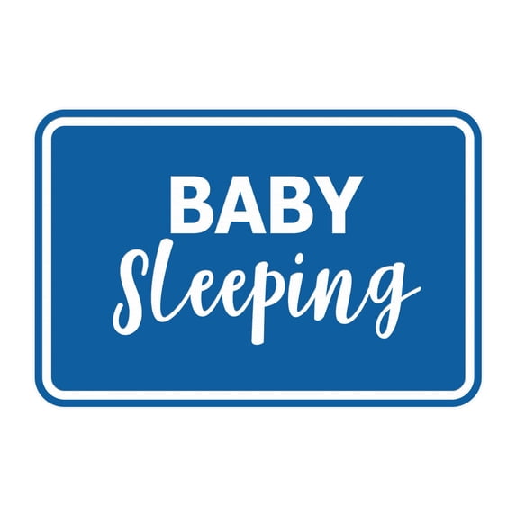Signs ByLITA Classic Framed Baby Sleeping Sign (Blue) - Small