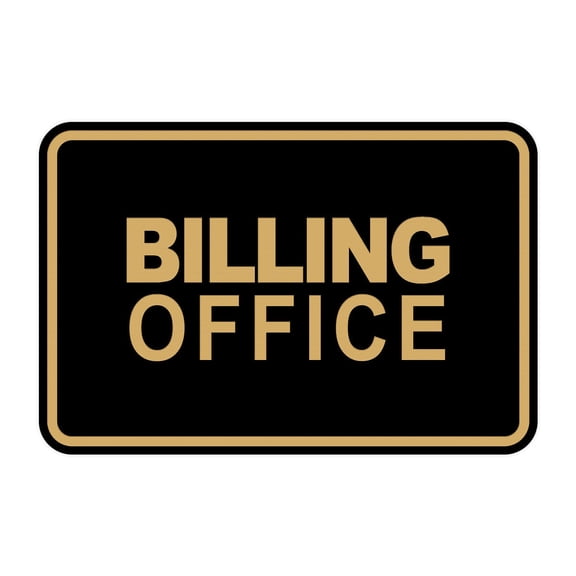 Signs ByLITA Classic Framed Billing Office Sign (Black Gold) - Large