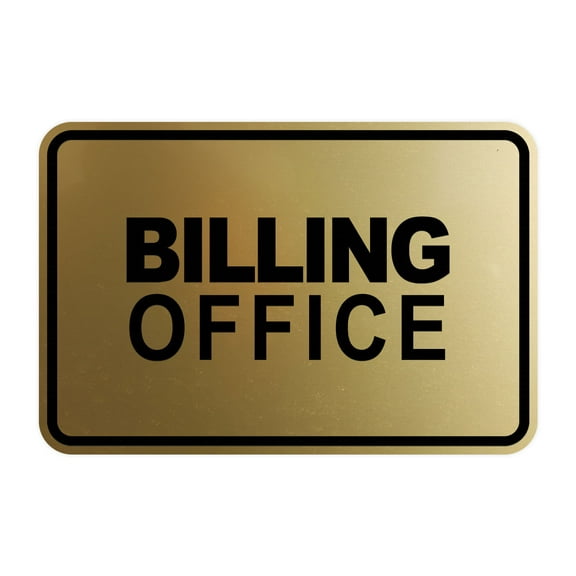 Signs ByLITA Classic Framed Billing Office Sign (Brushed Gold) - Small
