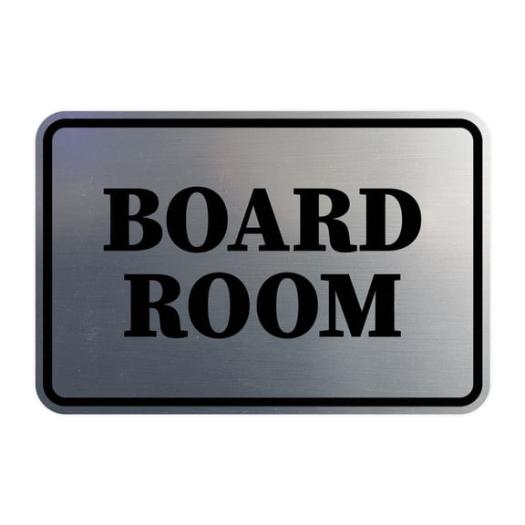 Signs ByLITA Classic Framed, Board Room Sign (Brushed Silver) - Medium