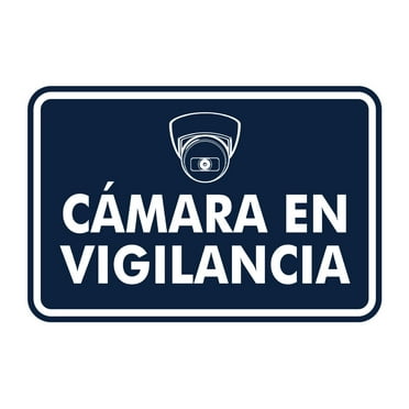 Signs ByLITA Classic Framed Cámara en Vigilancia Security Sign (Navy Blue / White) - Large