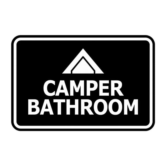 Signs ByLITA Classic Framed Camper Bathroom Sign (Black) - Large
