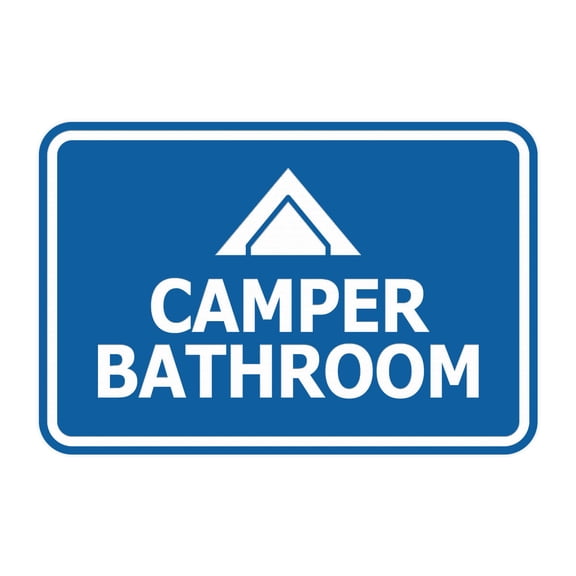 Signs ByLITA Classic Framed Camper Bathroom Sign (Blue) - Small