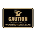 thumbnail image 1 of Signs ByLITA Classic Framed Caution: Falling Objects - Wear Protective Gear Door or Wall Sign Easy Installation | Health And Safety | Building And Warning Sign (Black Gold) - Large, 1 of 8