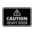 thumbnail image 1 of Signs ByLITA Classic Framed Caution Heavy Door Door or Wall Sign Easy Installation | Health And Safety | Building And Warning Sign (Black) - Large, 1 of 8