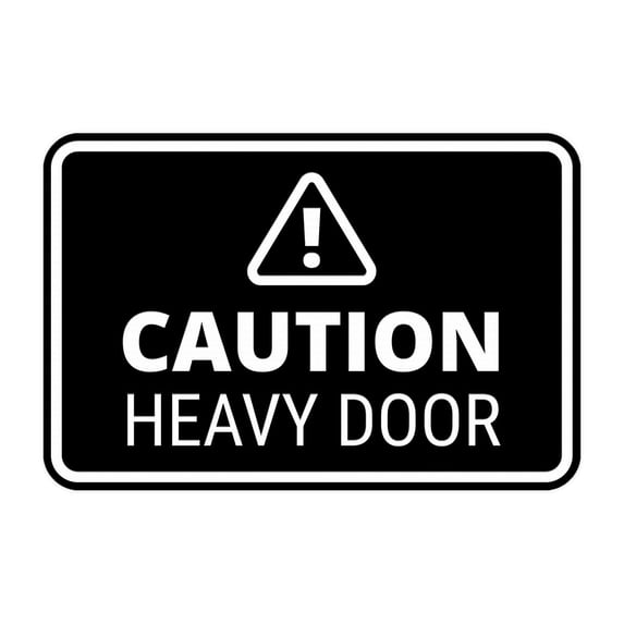 Signs ByLITA Classic Framed Caution Heavy Door Door or Wall Sign Easy Installation | Health And Safety | Building And Warning Sign (Black) - Large