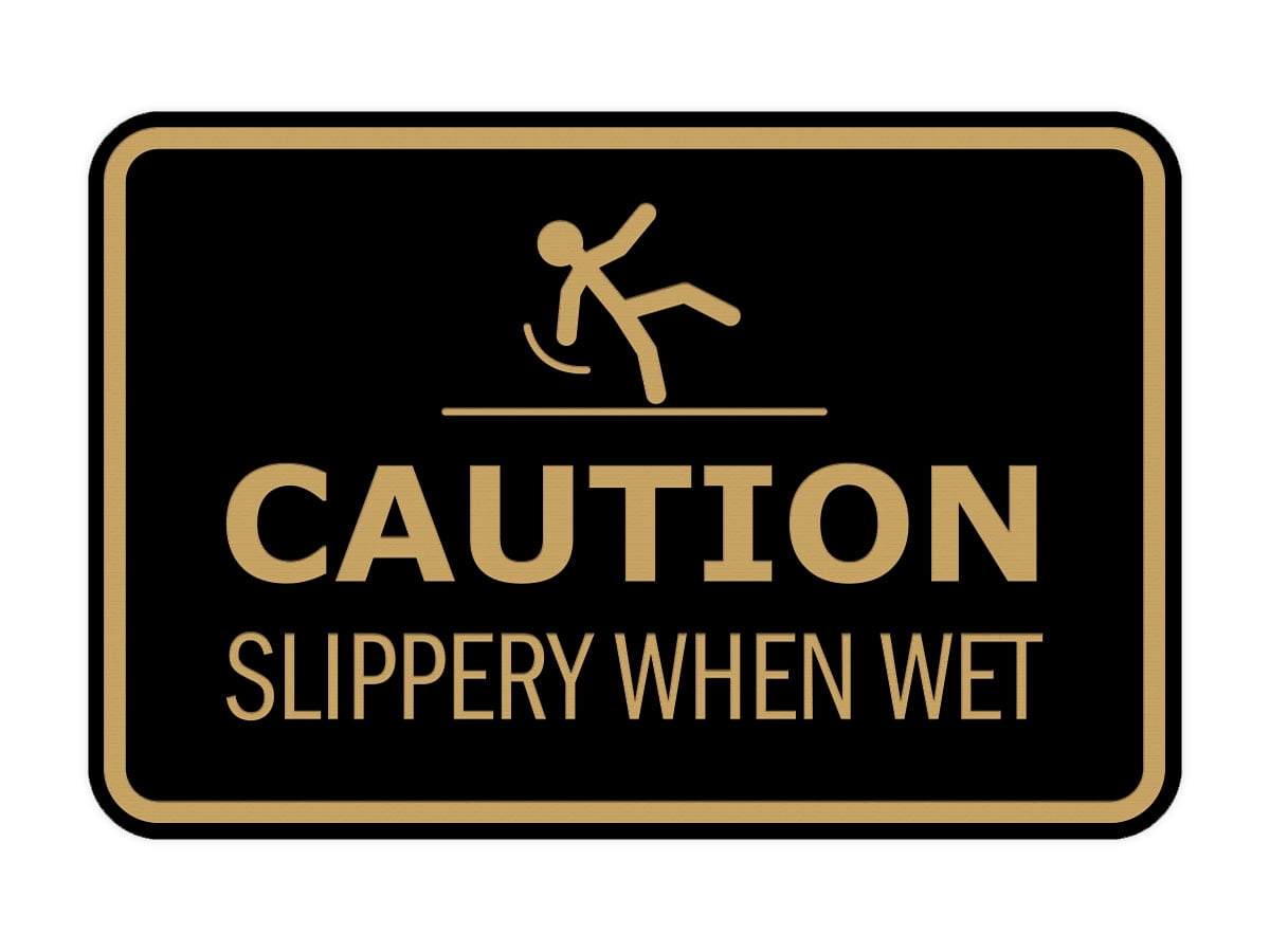 Signs ByLITA Classic Framed Caution: Slippery When Wet Door or Wall ...
