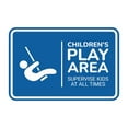 thumbnail image 1 of Signs ByLITA Classic Framed Children's Play Area - Supervise Kids at All Times Sign (Blue) - Small, 1 of 7