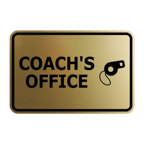 Signs ByLITA Classic Framed Coach's Office Sign (Brushed Gold) - Small