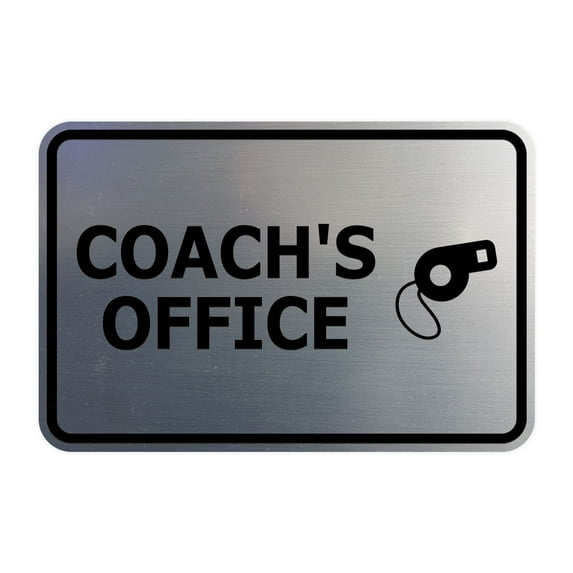 Signs ByLITA Classic Framed Coach's Office Sign (Brushed Silver) - Medium