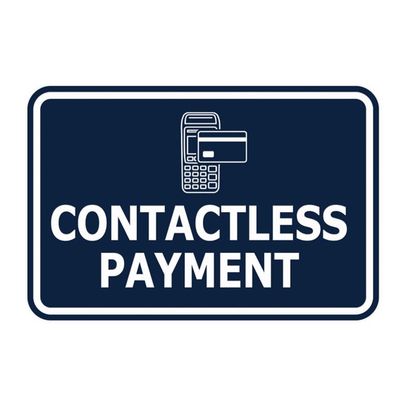 Signs ByLITA Classic Framed Contactless Payment Sign (Navy Blue / White) - Small