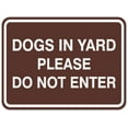 thumbnail image 1 of Signs ByLITA Classic Framed DOGS IN YARD PLEASE DO NOT ENTER Door or Wall Sign Durable ABS Plastic | Laser Engraved | Easy Installation | Elegant Design (Dark Brown) - Small, 1 of 3