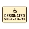 thumbnail image 1 of Signs ByLITA Classic Framed Designated Wheelchair Seating Sign (Ivory/Dark Brown) - Large, 1 of 7