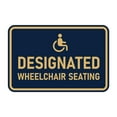 thumbnail image 1 of Signs ByLITA Classic Framed Designated Wheelchair Seating Sign (Navy Blue / White) - Large, 1 of 7