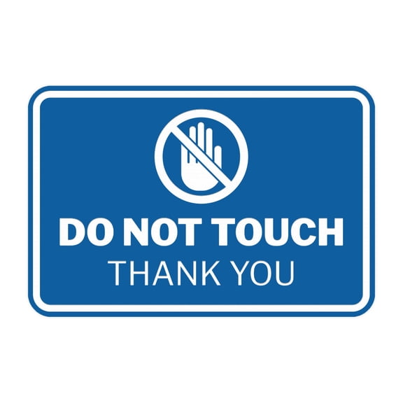 Signs ByLITA Classic Framed Do Not Touch Thank You Sign (Blue) - Small