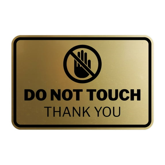Signs ByLITA Classic Framed Do Not Touch Thank You Sign (Brushed Gold) - Large