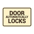 thumbnail image 1 of Signs ByLITA Classic Framed Door Automatically Locks Sign (Ivory/Dark Brown) - Small, 1 of 6