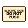 thumbnail image 1 of Signs ByLITA Classic Framed, Electric Gate Do Not Push Sign (Ivory/Dark Brown) - Medium, 1 of 6