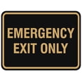 thumbnail image 1 of Signs ByLITA Classic Framed Emergency Exit Only Sign - Easy Installation | Durable Wall or Door Sign (Black /Gold) - Small, 1 of 3
