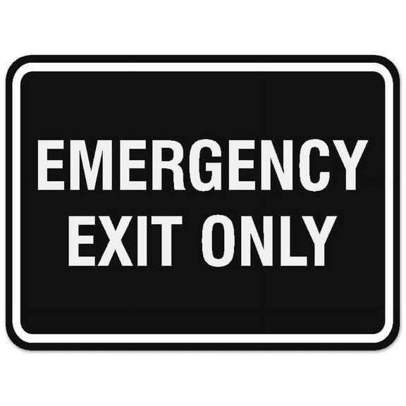 Signs ByLITA Classic Framed Emergency Exit Only Sign - Easy Installation | Durable Wall or Door Sign (Black) - Small