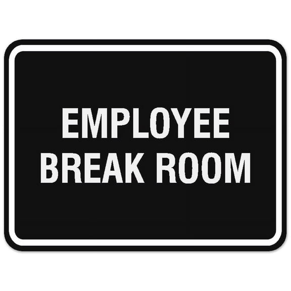 Signs ByLITA Classic Framed Employee Break Room Sign - Easy Installation | Durable Wall or Door Sign (Black) - Small