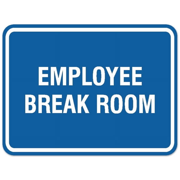 Signs ByLITA Classic Framed Employee Break Room Sign - Easy Installation | Durable Wall or Door Sign (Blue) - Small