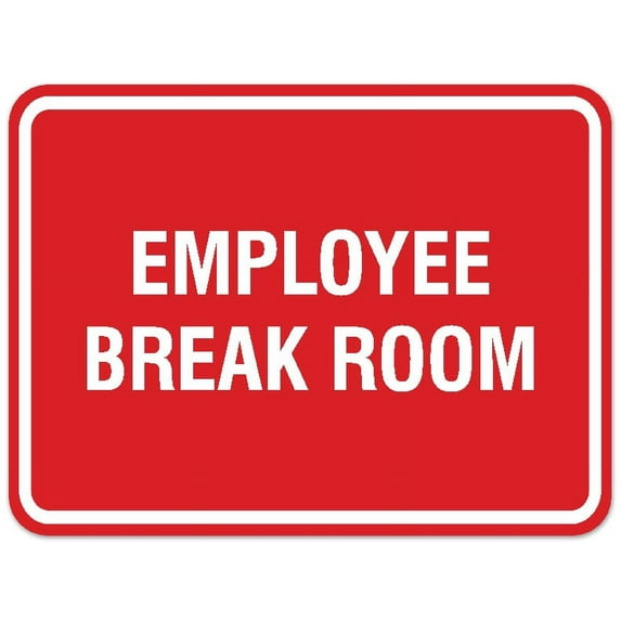 Signs ByLITA Classic Framed Employee Break Room Sign - Easy Installation | Durable Wall or Door Sign (Red) - Medium