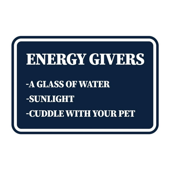 Signs ByLITA Classic Framed Energy Givers Sign (Navy Blue / White) - Large