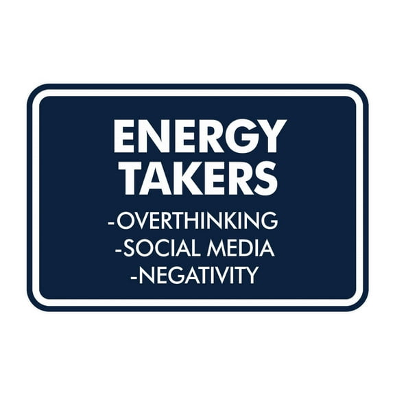 Signs ByLITA Classic Framed Energy takers Sign (Navy Blue / White) - Large