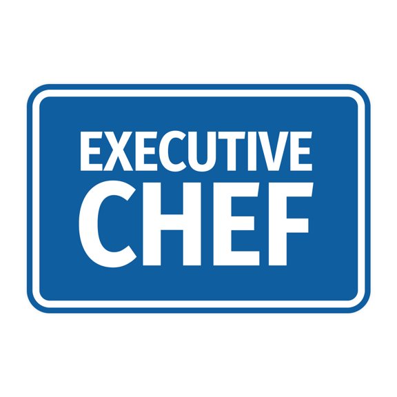 Signs ByLITA Classic Framed Executive Chef Door or Wall Sign Easy Installation | Office And Shop Decor | Bars And Restaurants Sign (Blue) - Small
