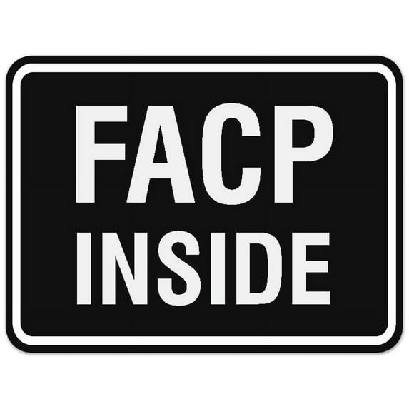 Signs ByLITA Classic Framed Facp Inside Sign - Easy Installation | Durable Wall or Door Sign (Black) - Small