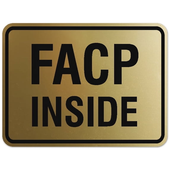 Signs ByLITA Classic Framed Facp Inside Sign - Easy Installation | Durable Wall or Door Sign (Brushed Gold) - Small