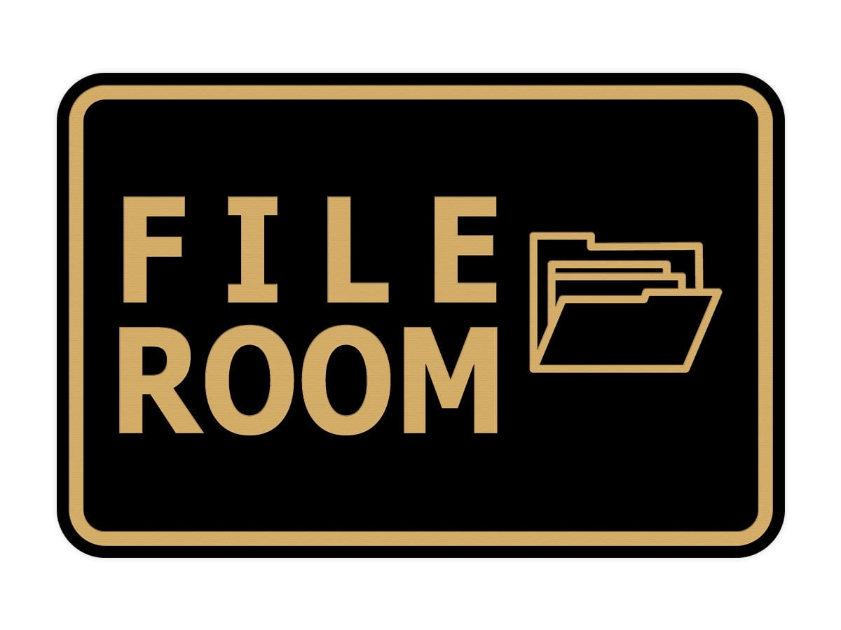 Signs ByLITA Classic Framed File Room Sign (Black/Gold) - Small ...
