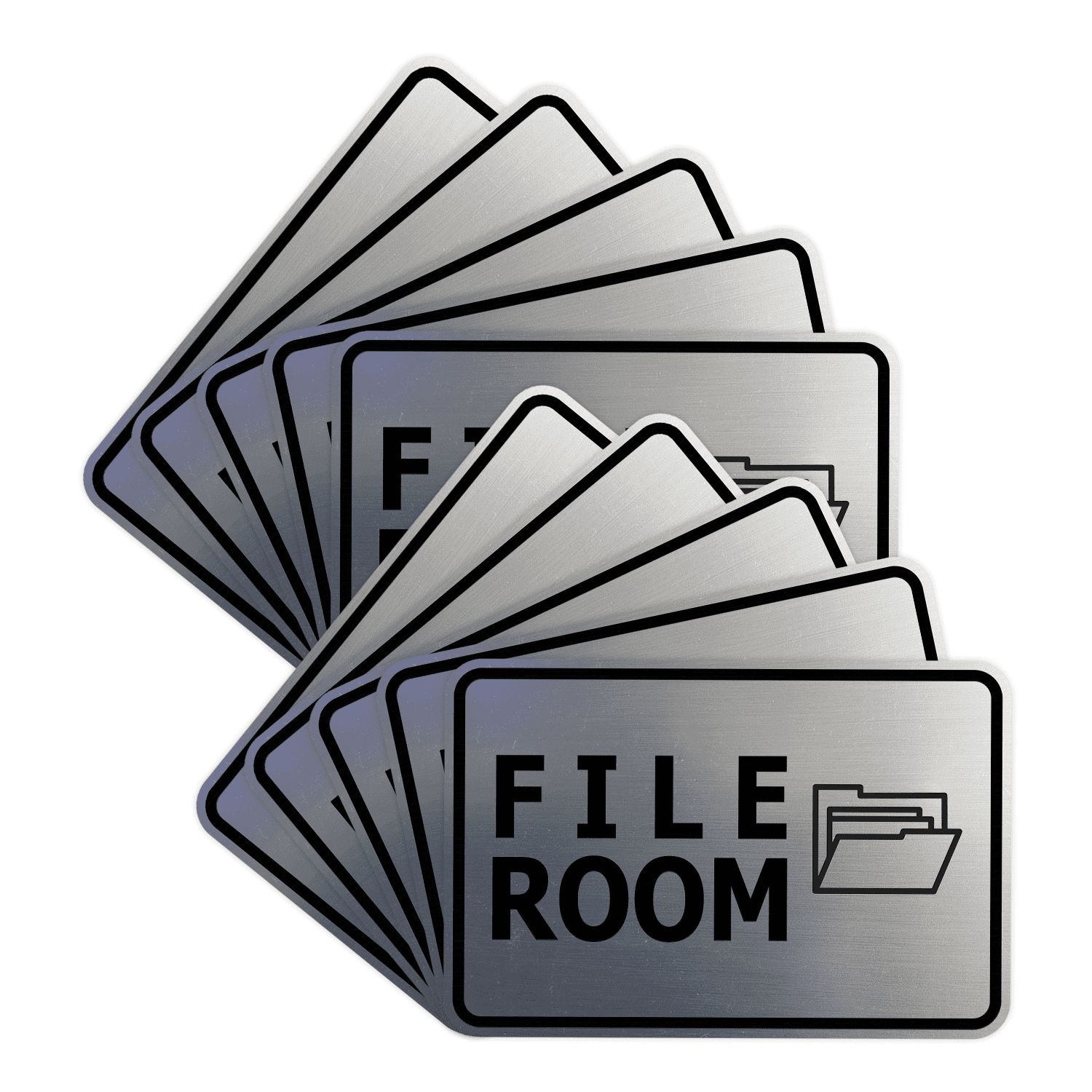 File Room Text Signs ByLITA Classic Framed File Room Sign (Brushed Silver) - Large (10 ...